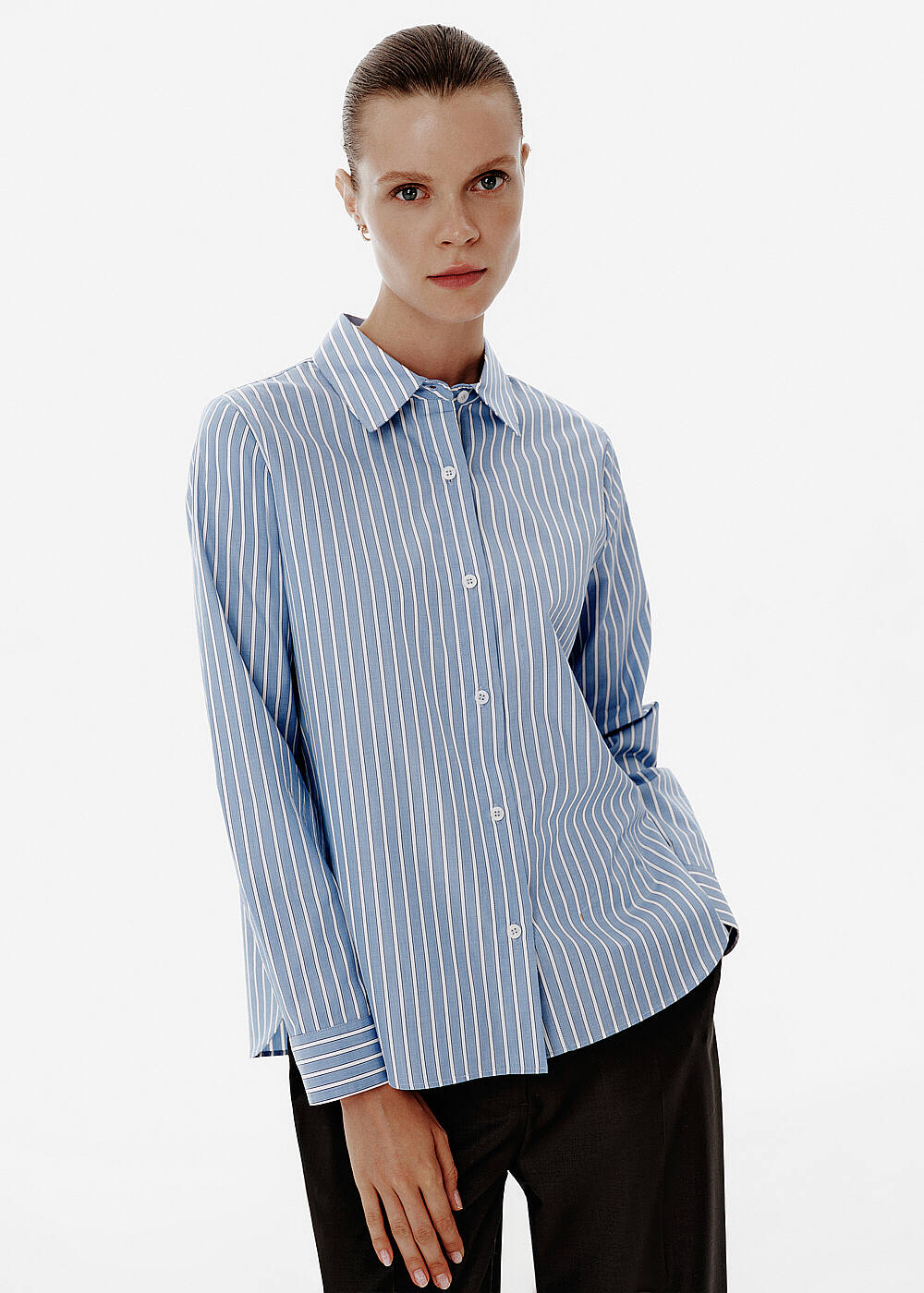 STRIPE BLUE REGULAR FIT SHIRT - 1