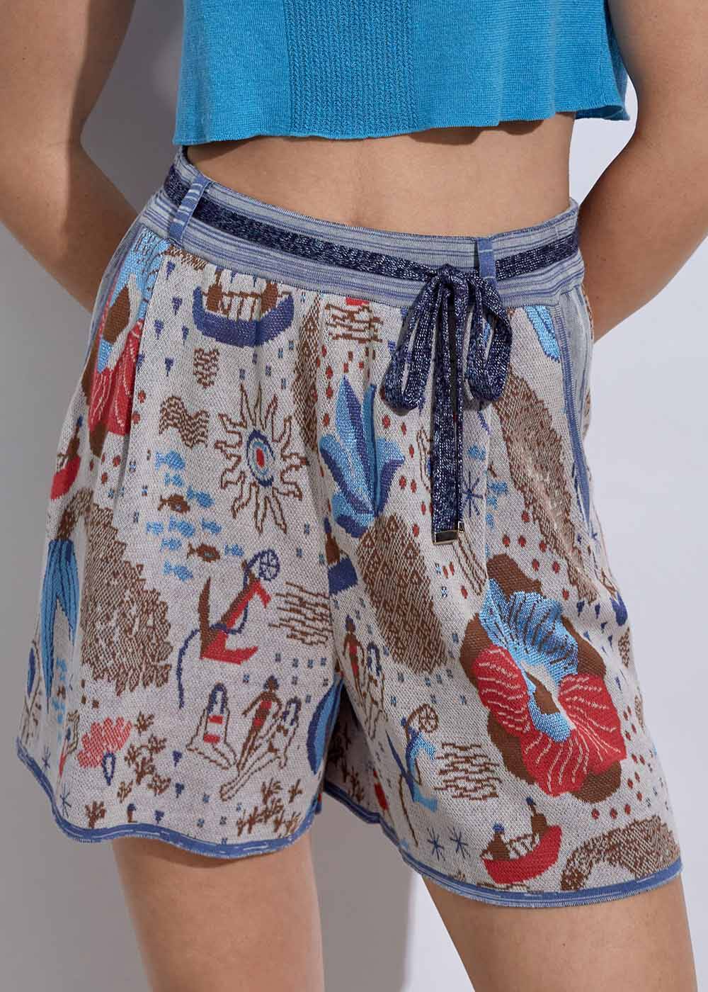 Summer Patterned Knit Shorts - 2