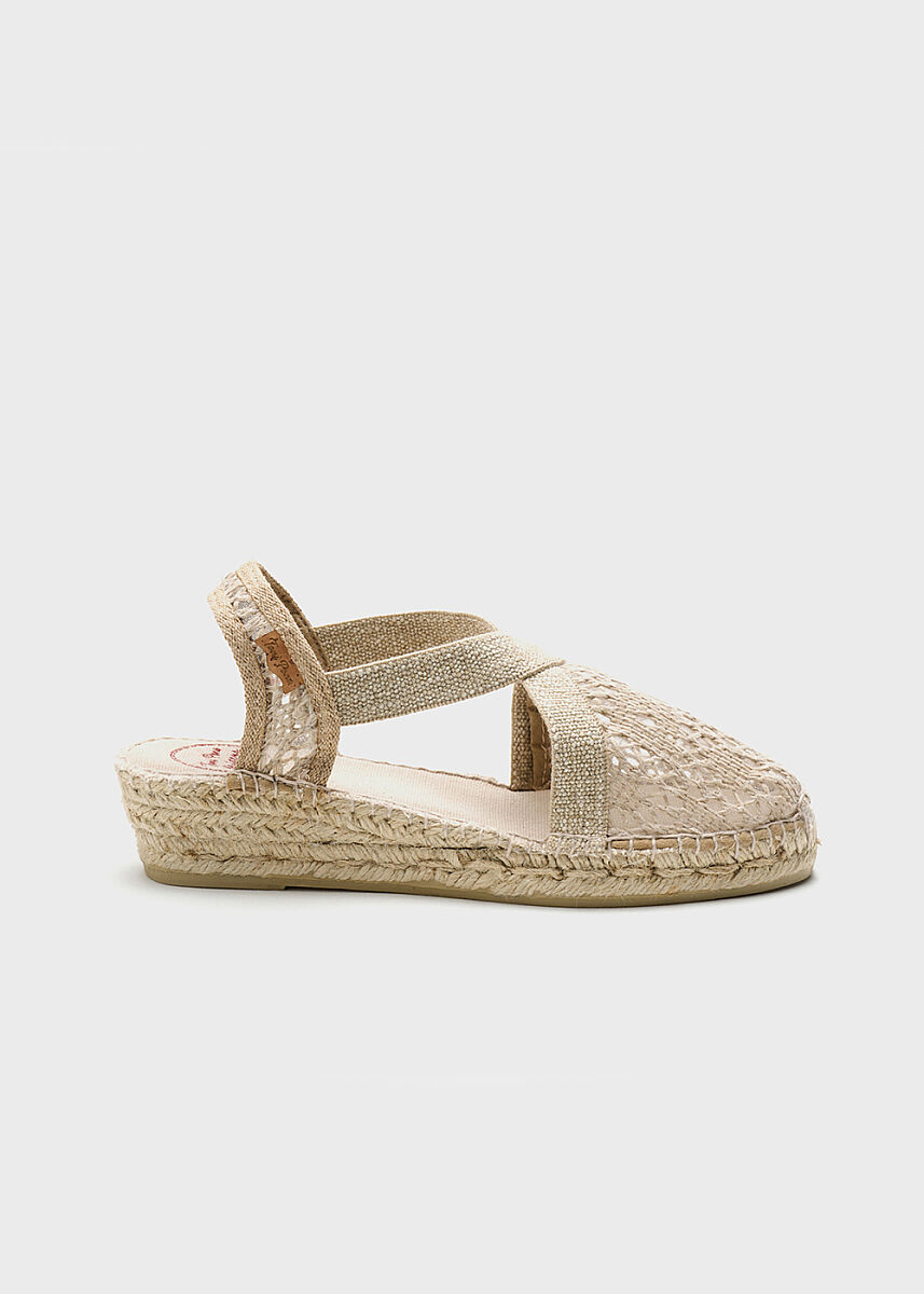 Toni Pons Beige Cross-Strap Wedge Espadrille - Tonı Pons