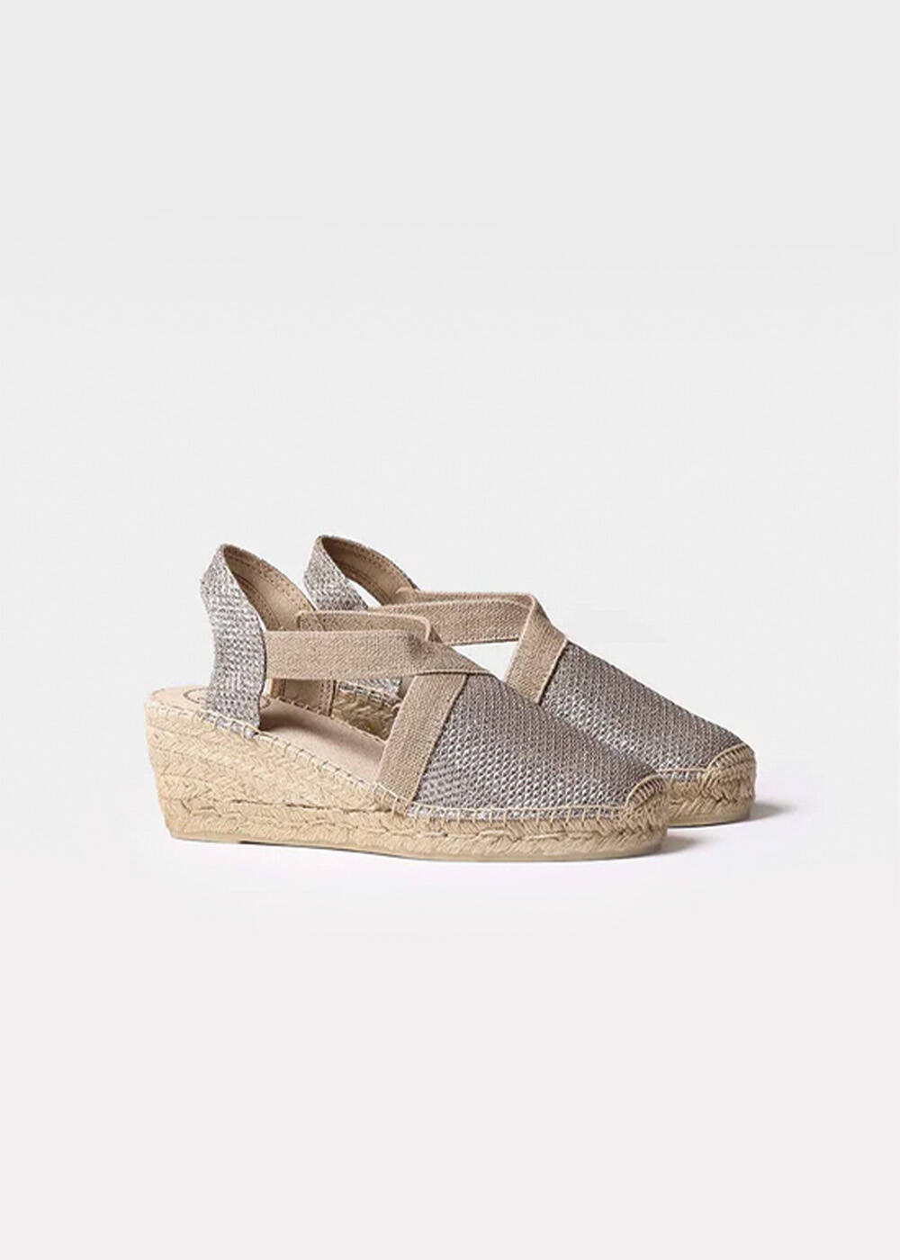 Toni Pons Grey Cross-Strap Wedge Espadrilles - 2