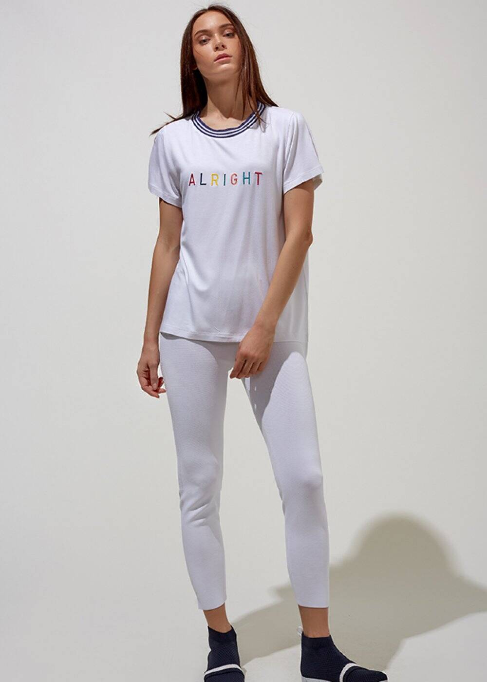 Triko Yaka Pamuk Beyaz T-Shirt - 2