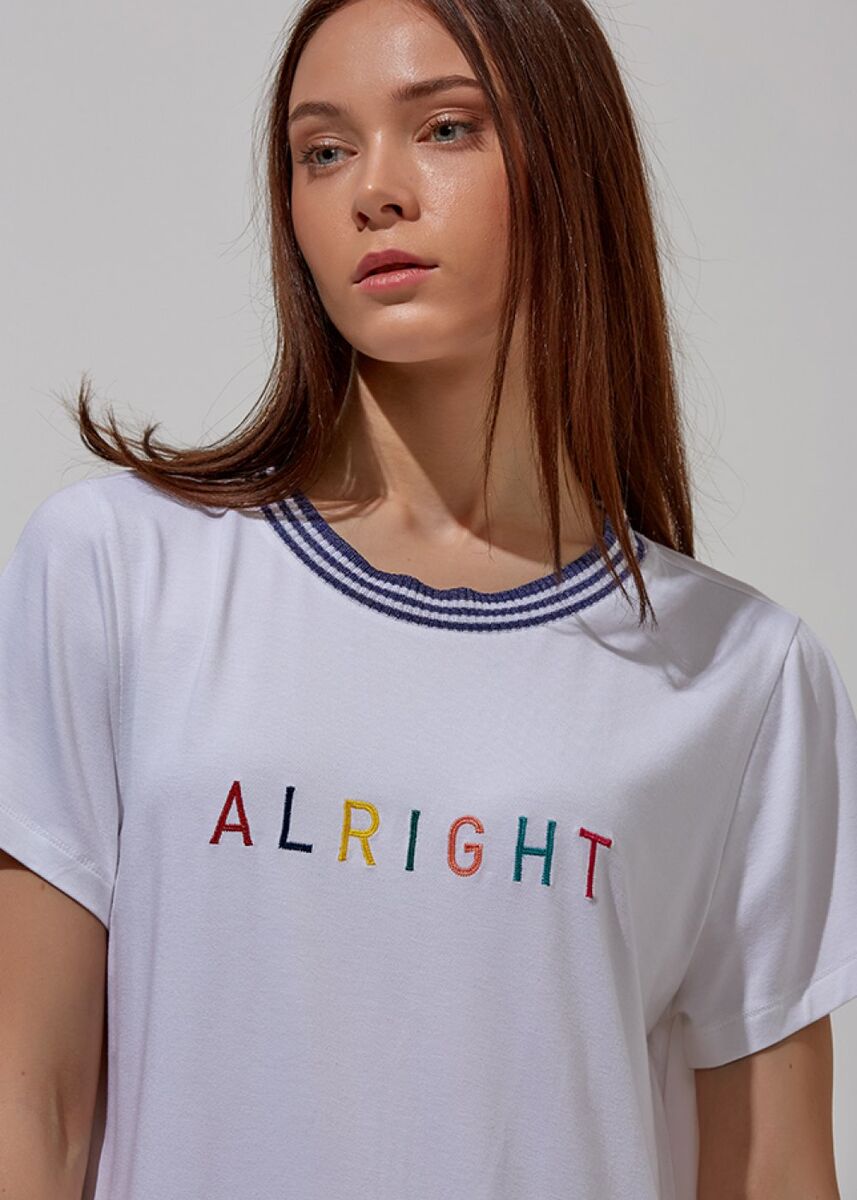 Triko Yaka Pamuk Beyaz T-Shirt · 6