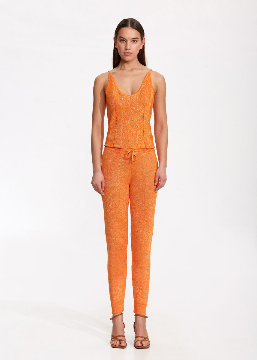 Turuncu Triko Jogger Pantolon - KNITSS