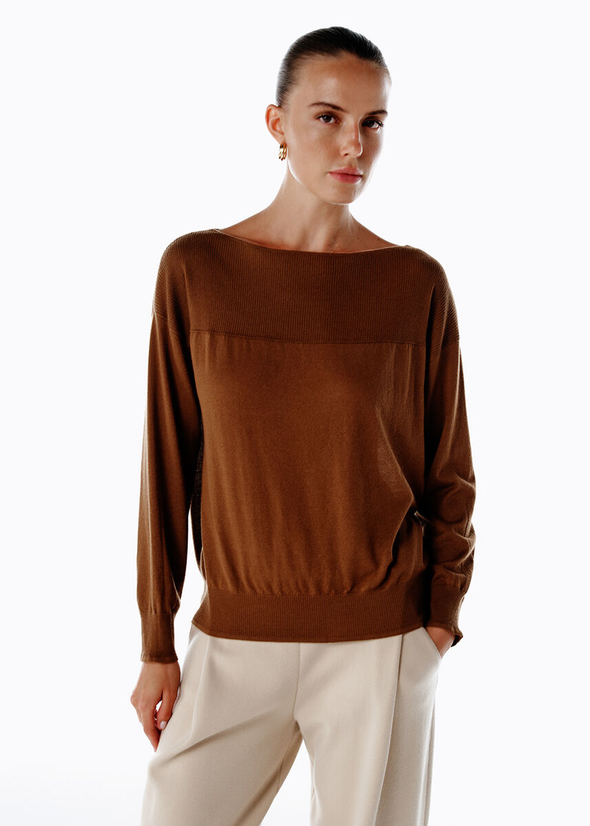 ULTRAFINE ORGANIC CASHMERE SWEATER PECAN - KNITSS