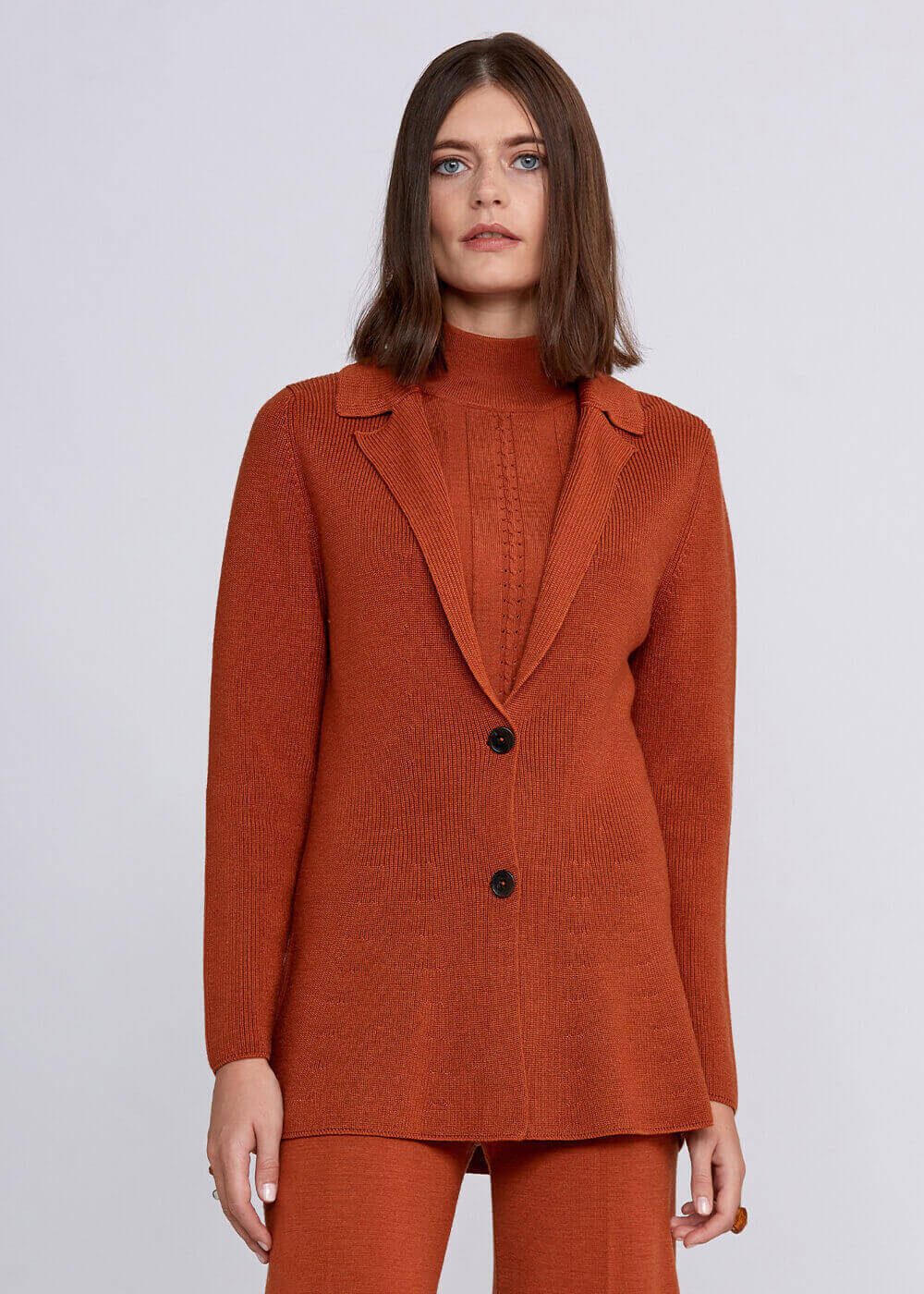 Virgin Wool Cooper Knit Jacket - 1