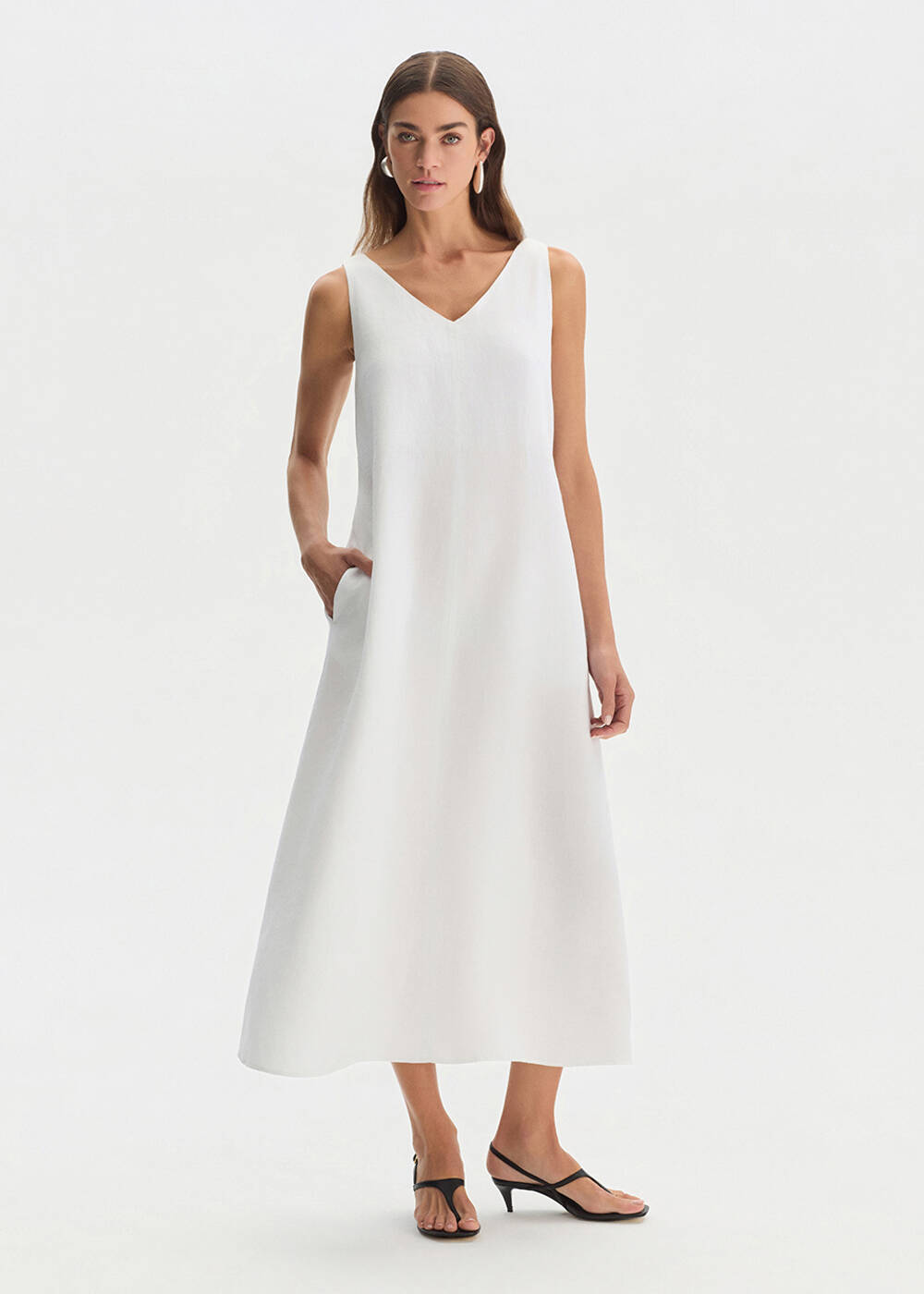 WHITE LINEN DRESS - 2
