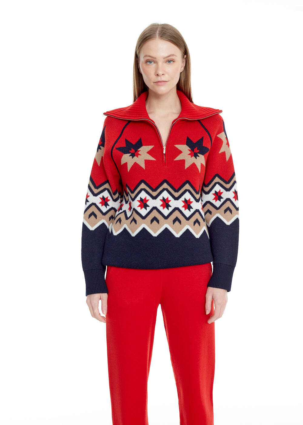 Yıldız Desenli Extrafıne Merino Triko - 1
