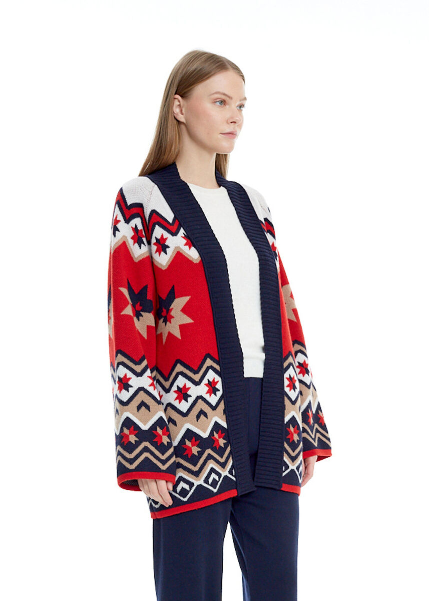 Yıldız Desenli Oversize Extrafine Merino Triko Hırka · 3