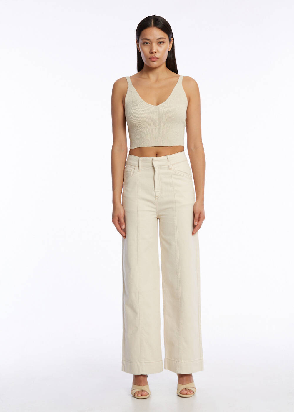 Yüksek Bel Naturel Denim Pantolon - 2