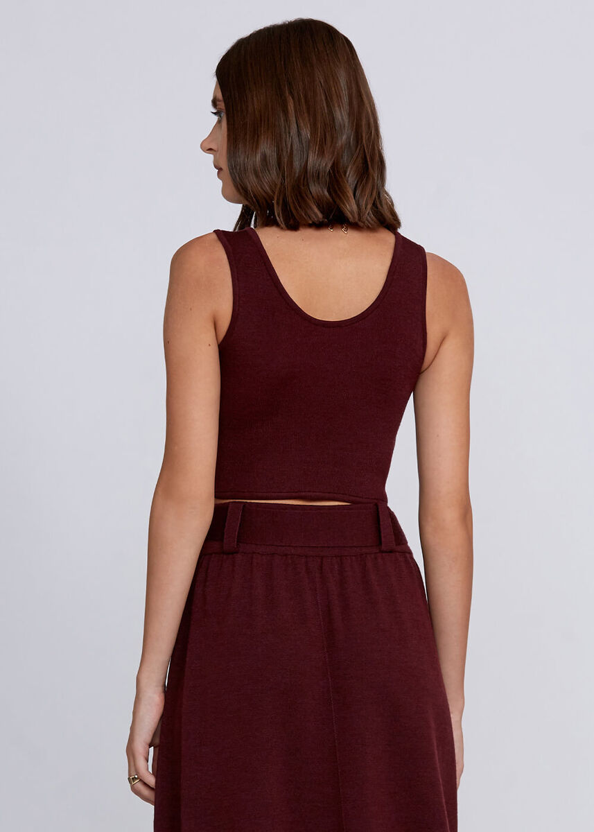 Yün Karışımlı Bordo Triko Crop Üst · 3