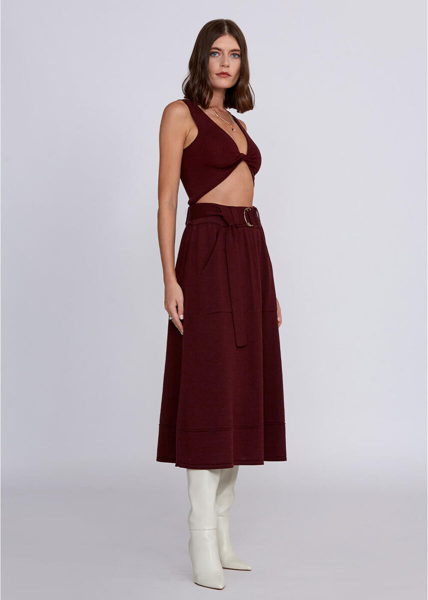 Yün Karışımlı Bordo Triko Crop Üst · 5