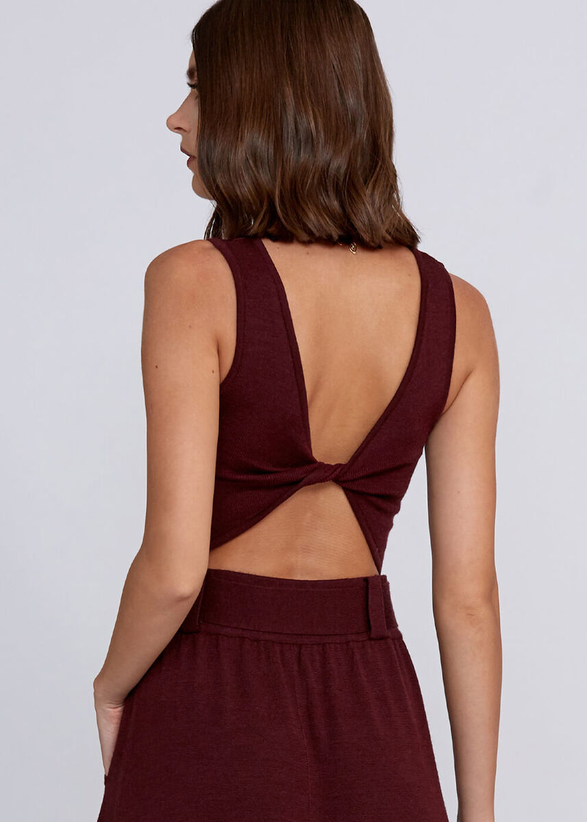 Yün Karışımlı Bordo Triko Crop Üst · 7