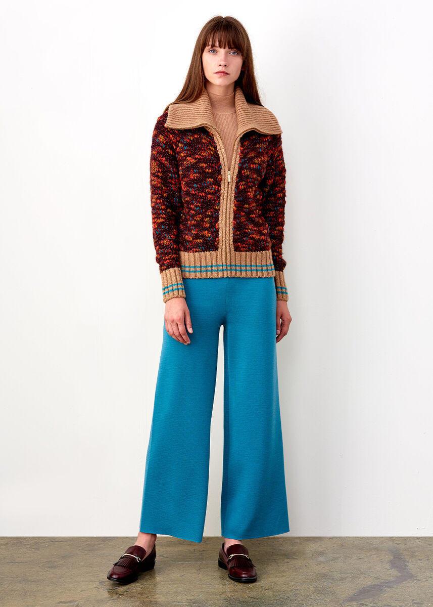 zip up knit jacket trf