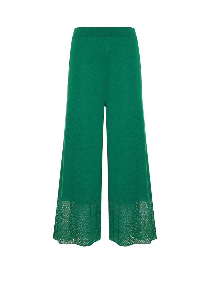 Zümrüt Yeşili Yazlık Crop Triko Pantolon · 8